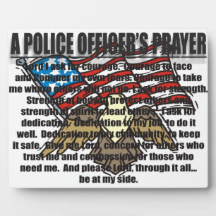 PHOTO PLAQUE DE PRIÈRE D'UN POLICIER