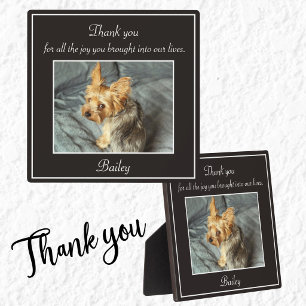 Photo Plaque de remerciement pour chien de compagnie mém