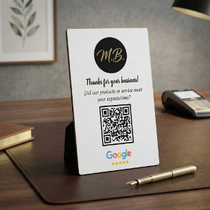 Photo Plaque de société avec code QR pour avis Google pe