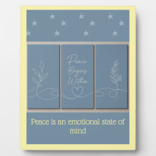 Photo Plaque de table avec chevalet 'La paix commence en