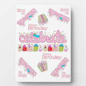 Photo Plaque de table avec l'Easel Celebrer rose (Devant)