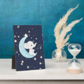 Photo Plaque de table Éléphant bébé pêchant des étoiles (Côté)