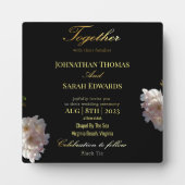 Photo Plaque de table formel noir et or avec chevalet (Devant)