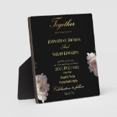 Photo Plaque de table formel noir et or avec chevalet (Recto)