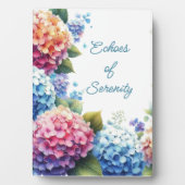 Photo Plaque de table Hydrangeas Serenity avec chevalet (Devant)