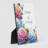 Photo Plaque de table Hydrangeas Serenity avec chevalet (Côté)
