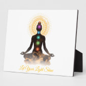 Photo Plaque de table silhouette de Chakra avec chevalet (Côté)