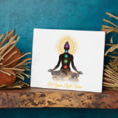 Photo Plaque de table silhouette de Chakra avec chevalet (Côté)