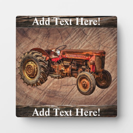 Photo Plaque de tracteur rouge antique (Devant)