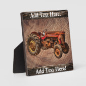Photo Plaque de tracteur rouge antique (Recto)