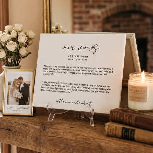 Photo Plaque de Vœux de Mariage Personnalisés Moderne