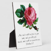 Photo Plaque d'écriture Rose de chou (Côté)