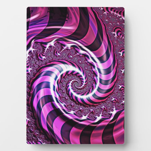 Photo Plaque d'illusion de spirale rose et noire (Devant)