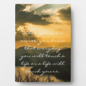 Photo Plaque d'infirmière avec devis inspirant (Devant)