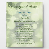 Photo Plaque du 55e anniversaire du Mariage Emerald (Devant)