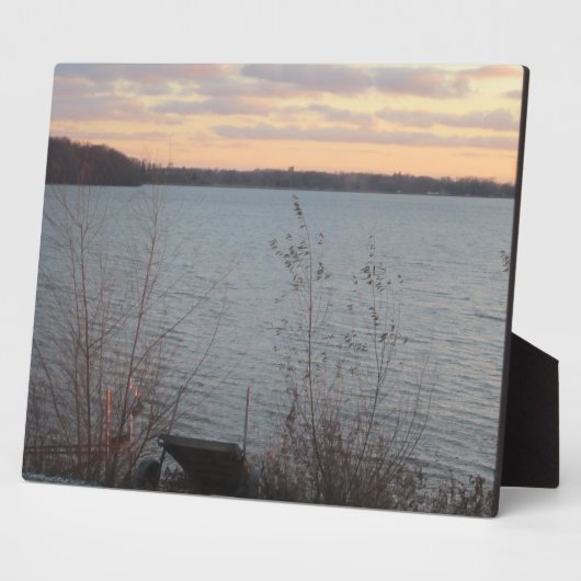 Photo Plaque du coucher de soleil sur le lac Shore (Côté)