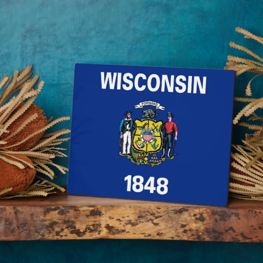 Photo Plaque du drapeau de l'État du Wisconsin (Côté)