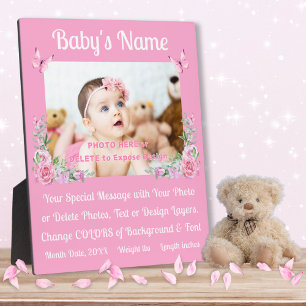 Photo Plaque Faire-part de naissance personnalisée, phot