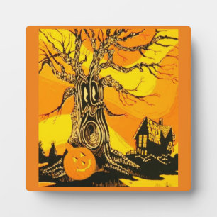 Photo Plaque hantée d'Halloween avec l'Easel