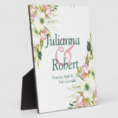 Photo Plaque mariage florale d'aquarelle blanche et blan (Côté)