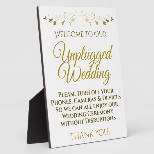 Photo Plaque Mariage Gold débranchée (Côté)