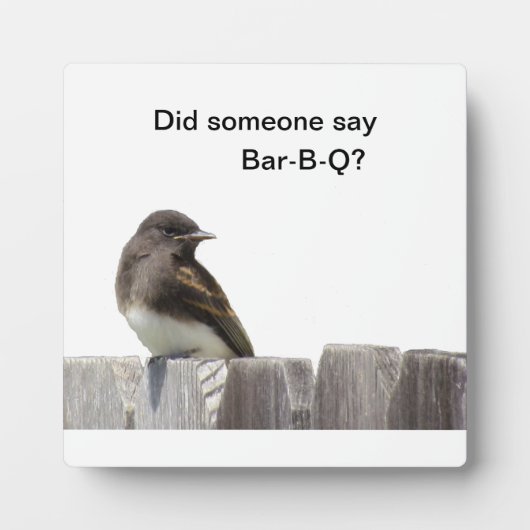 Photo Plaque - Oiseau sur la clôture (Devant)