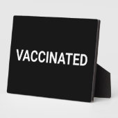 Photo Plaque personnalisable en noir blanc vacciné (Côté)