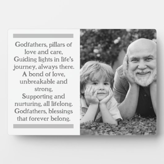Photo Plaque personnalisée Parrain et Enfant d'Or avec l (Devant)