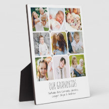 Plaque personnalisée pour grands-parents avec 9 ph