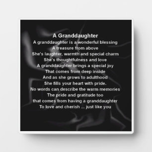 Photo Plaque Poem Grandgirl - Noir Soie Design