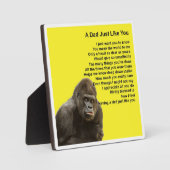Photo Plaque Poem Papa - Gorilla Design (Recto)