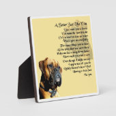 Photo Plaque Poem Soeur - Boxe Chien Design (Recto)