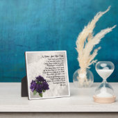 Photo Plaque Poem Soeur - Design Rose violet (Insitu)