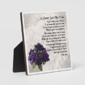 Photo Plaque Poem Soeur - Design Rose violet (Recto)