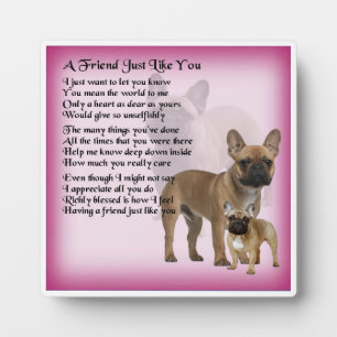 Photo Plaque poème de l'ami - French Bulldog Design