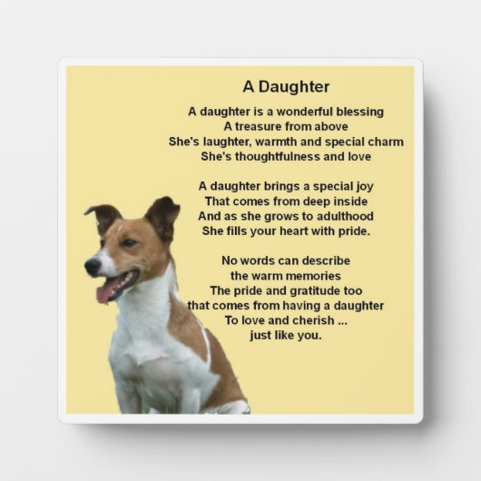 Photo Plaque poème fille - Jack Russell Design (Devant)