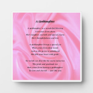 Photo Plaque poème Godgirl - Design en soie rose