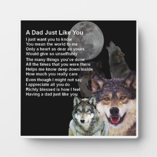 Photo Plaque poème papa - Design Wolf