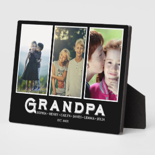 Photo Plaque pour Papy – Noms personnalisés et collage d