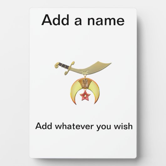 Photo Plaque Shriners (Devant)