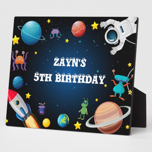 Photo Plaque tablette personnalisée hors de l'espace ave (Côté)