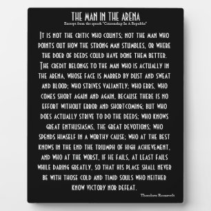 Photo Plaque "The Man In The Arena"