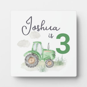 Photo Plaque Thématique de Tracteur Vert Personnalisé Av