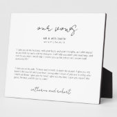 Photo Plaque Vows Mariage personnalisée moderne (Côté)