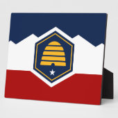 Photo Plaque with flag of Utah State, USA (Côté)