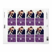 Photo Plum White Snowflakes Étiquette de mariage h (Feuille entière)