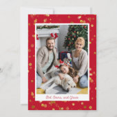 Photo Poinsettia Unicorne avec carte rouge de Noël (Dos)