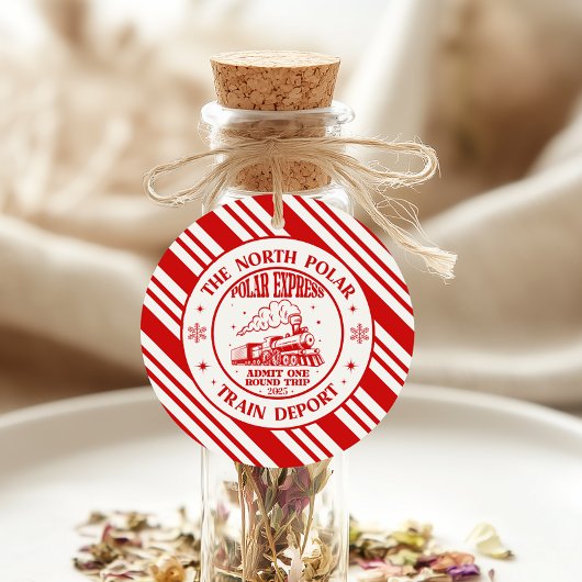 Photo Polar Express Christmas Ticket Ronde Sticker