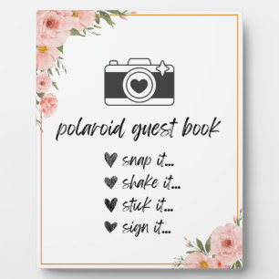 Photo Polaroïde Floral Guest Book Table Signale Plaque