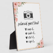 Photo Polaroïde Floral Guest Book Table Signale Plaque (Côté)